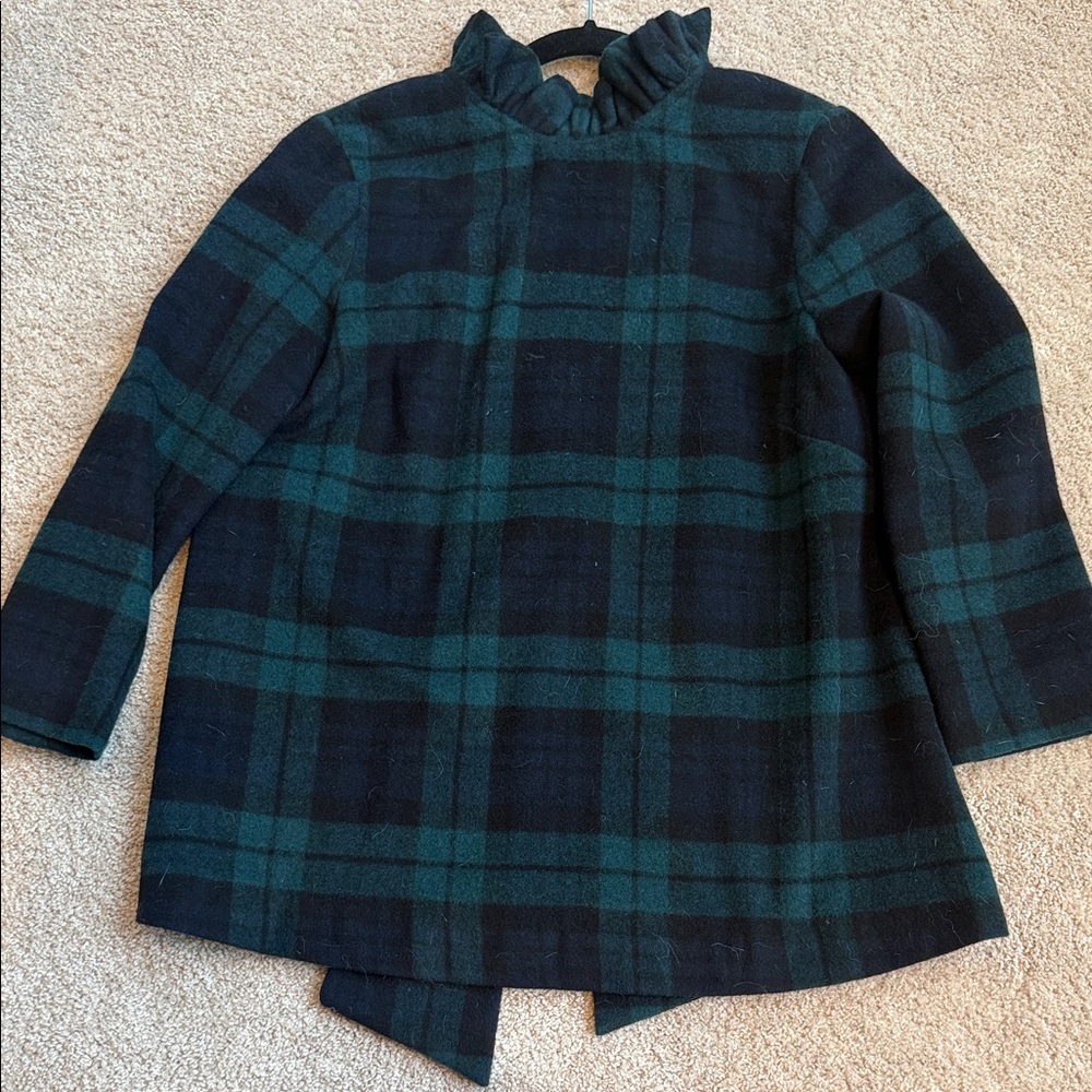 Tuckernuck Faye wool top black watch plaid M